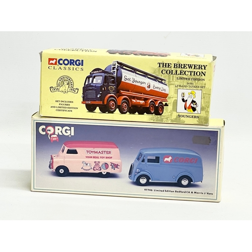 339 - 2 boxes of Corgi models. Limited Edition Corgi Bedford CA & Morris J Vans. Limited Edition Corgi Cla... 