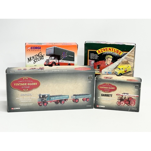 344 - 4 boxes of Corgi models. Limited Edition Adventure Corgi Classics. Corgi Vintage Glory “Garrett” 4CD... 