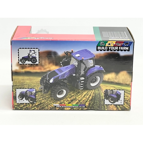 348 - An unused Britains “New Holland” T8.435 Genesis Tractor in box. 1:32 scale. Die-Cast Model and Plast... 