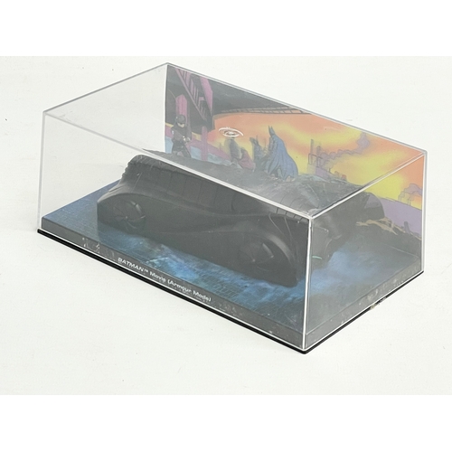 355 - A TM & DC Comics “Batman Movie Armour Model” Batmobile in display case. 19x11x7.5cm