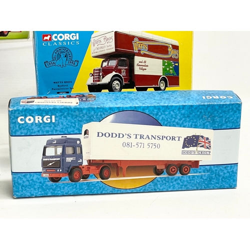 390 - 4 boxes of Corgi models.