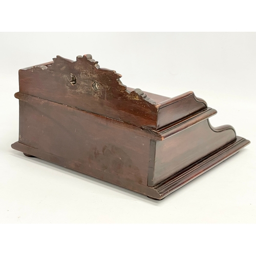 79 - A Victorian mahogany 2 tier desktop organiser. 30x29.5x20cm