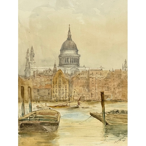 68 - A watercolour by Alexander Williams (R.H.A) St Pauls Cathedral, London. 1885. Henry. J. Murcott, Pic... 