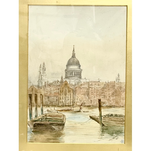 68 - A watercolour by Alexander Williams (R.H.A) St Pauls Cathedral, London. 1885. Henry. J. Murcott, Pic... 