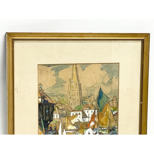 70 - A watercolour by William. J. Aylward (1875-1956) to G.M. Hossack. 22x28cm. Frame 38x46.5cm