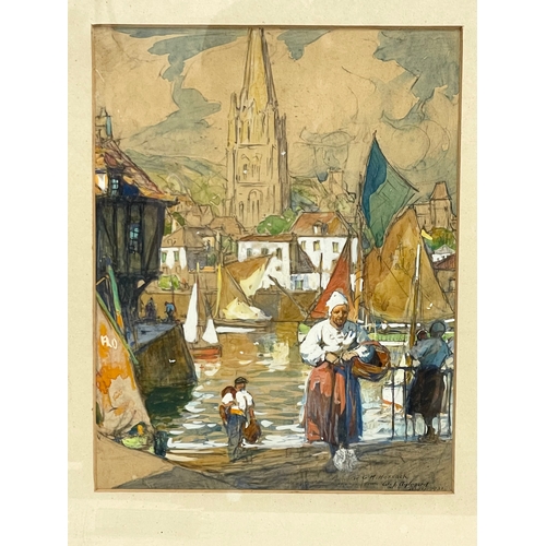 70 - A watercolour by William. J. Aylward (1875-1956) to G.M. Hossack. 22x28cm. Frame 38x46.5cm