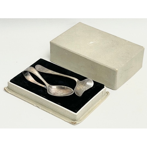 407 - 2 silver feeders with box. D&A. Birmingham. 45.27 grams