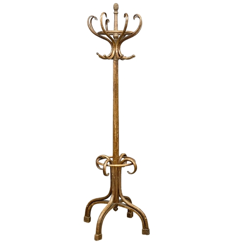 1001 - A large late Victorian Bentwood hat and coat stand. 55x55x215cm (2)