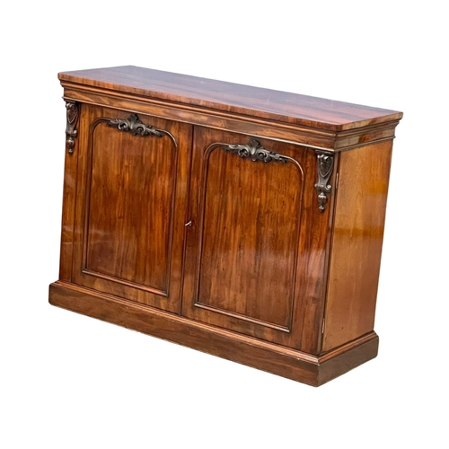 1035 - A Victorian mahogany double door side cabinet with interior shelves and Cellarette. 122x44.5x90.5cm ... 