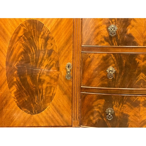 1056 - An early 20th century Chippendale Revival mahogany sideboard on Ball & Claw feet. 152x51x127cm (8)