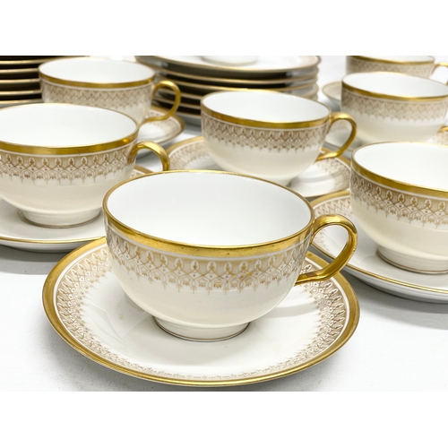 187 - A 39 piece William Guérin Limoges early 20th century gilt porcelain tea set. Circa 1920-1932.