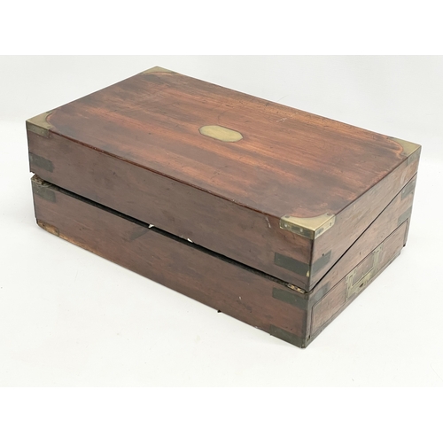 230 - A large Victorian mahogany brass bound writing slope. 46x28x17cm