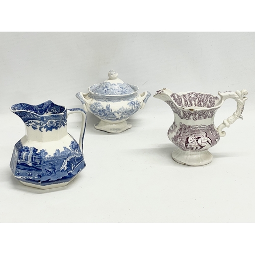 223 - A collection of Georgian and Victorian blue and white dinner ware. Robert Cochran & Co ‘Syria’ patte... 