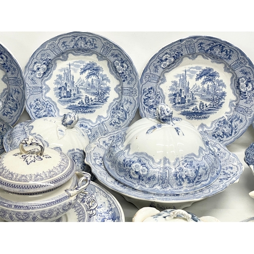 223 - A collection of Georgian and Victorian blue and white dinner ware. Robert Cochran & Co ‘Syria’ patte... 