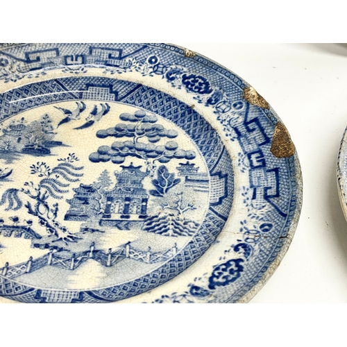 223 - A collection of Georgian and Victorian blue and white dinner ware. Robert Cochran & Co ‘Syria’ patte... 