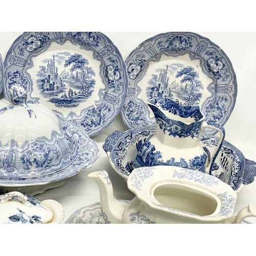 223 - A collection of Georgian and Victorian blue and white dinner ware. Robert Cochran & Co ‘Syria’ patte... 