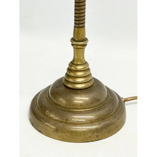 154 - A large brass swan neck desk lamp.