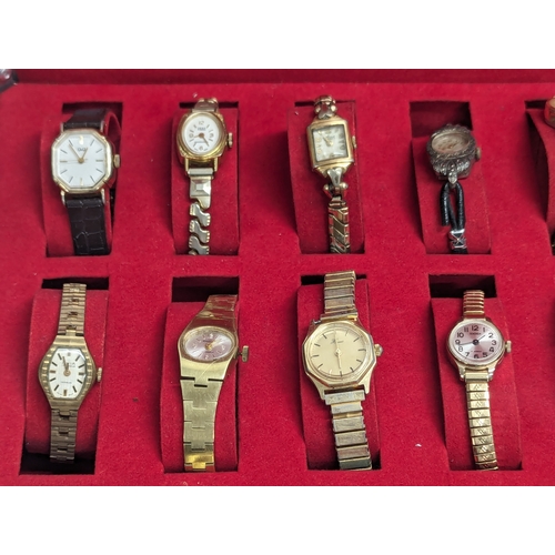 471 - A collection of vintage ladies and gents watches in case