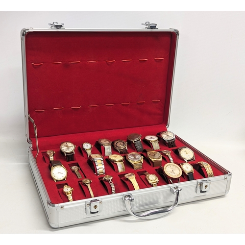 472 - A collection of vintage ladies and gents watches in case