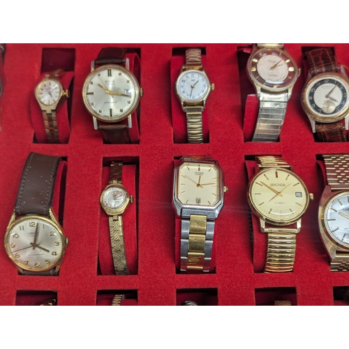 472 - A collection of vintage ladies and gents watches in case