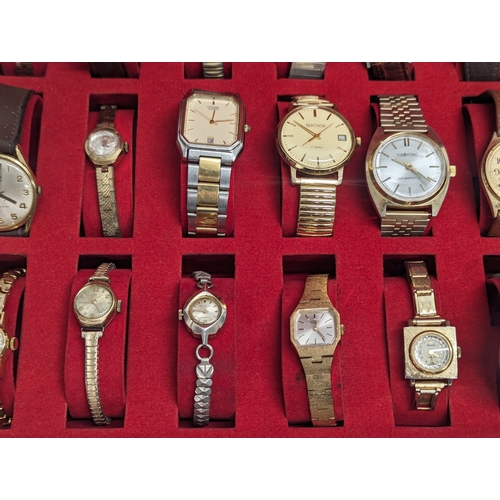 472 - A collection of vintage ladies and gents watches in case