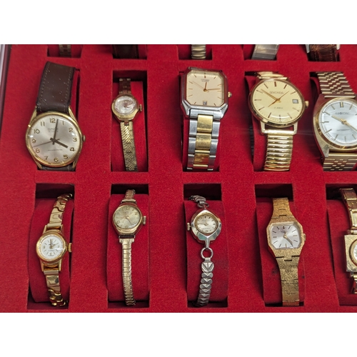 472 - A collection of vintage ladies and gents watches in case