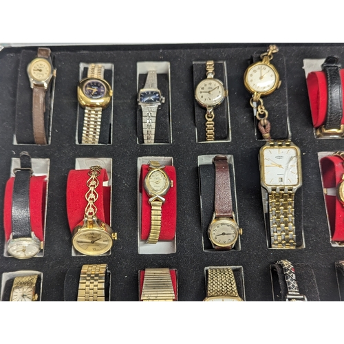 473 - A collection of vintage ladies and gents watches in case