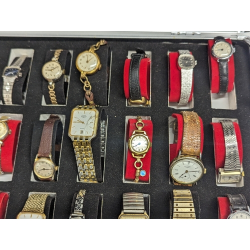 473 - A collection of vintage ladies and gents watches in case