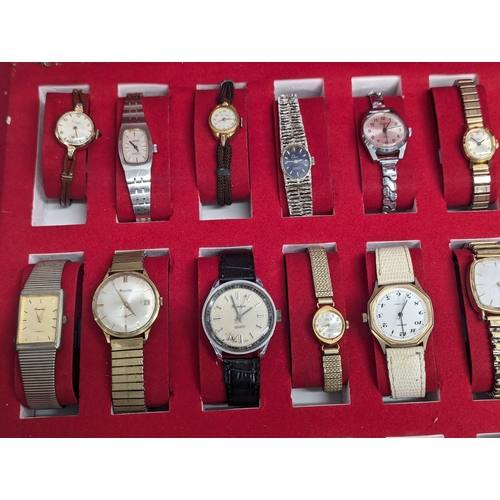 474 - A collection of vintage ladies and gents watches in case