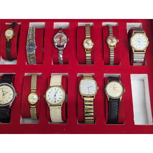 474 - A collection of vintage ladies and gents watches in case