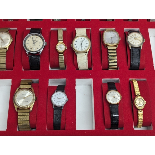 474 - A collection of vintage ladies and gents watches in case