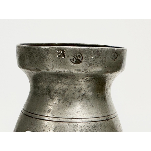 34 - 19th century Irish pewter gill measures. George III, Victoria, Edward VII.