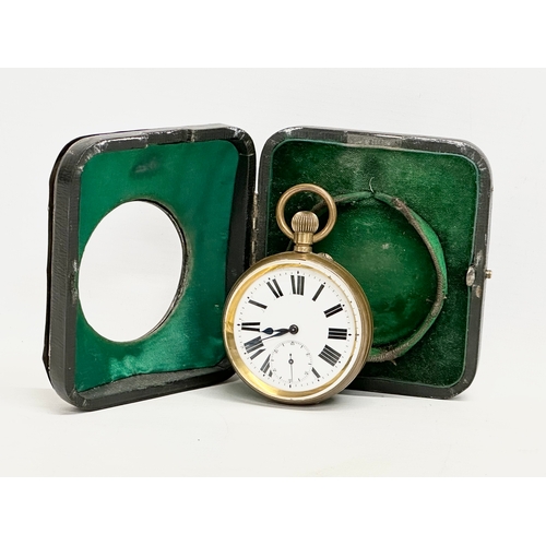 482 - An early 20th century travelling clock in silver case. Birmingham, 1922. 10x12cm