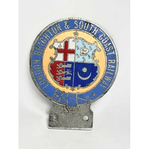 279 - A London Brighton & South Coast Railway badge. 7.5x10cm