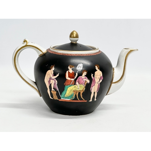 111 - A Victorian Staffordshire Neoclassical style and gilt teapot. 21x14x14cn