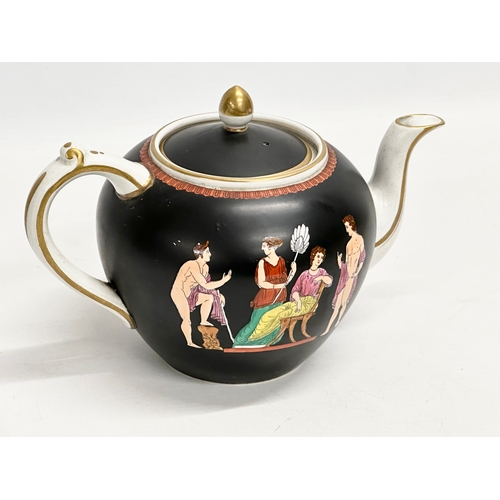 111 - A Victorian Staffordshire Neoclassical style and gilt teapot. 21x14x14cn