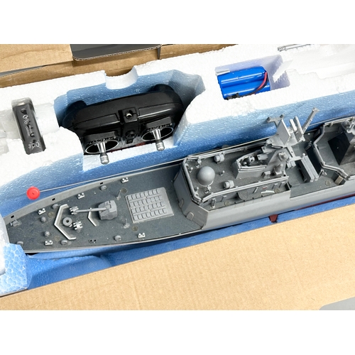 381 - A large Frigate HT-3831A Radio Control Model Series battleship in box. 1:275. 72x18x22cm