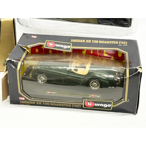 582 - 3 large Burago model cars in boxes. A Gold Collection Burago Volkswagen New Beatle 1998, 1/18 scale ... 