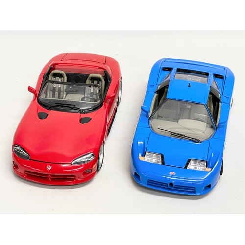 586 - 2 Burago model sports cars. A Burago Bugatti 110, 1:18 scale 24cm. A Burago Viper Dodge RT/10, 1:18 ... 