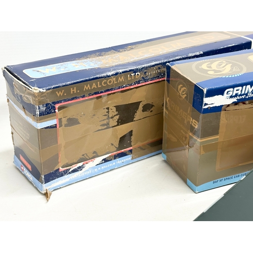 587 - 2 large Limited Edition Corgi models in boxes. Grimers Transport LTD DAF XF Space Cab Curtainside 39... 