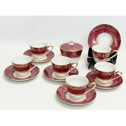 206 - A Moritz Zdekauer (MZ Czechoslovakia) gilt porcelain tea set in box. 1930-1940.