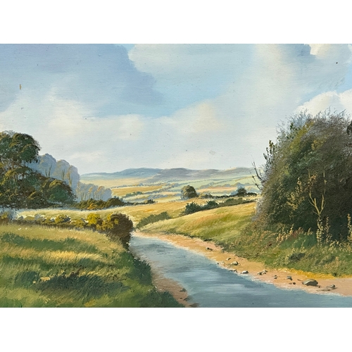 125 - An oil painting on canvas by R.B. Higgins. Clough River. 30.5x25.5cm.