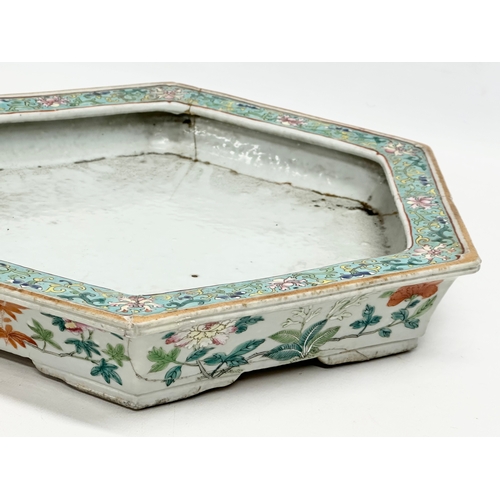 75 - A 19th century Chinese Famille Rose jardiniere base. 37x32x5cm