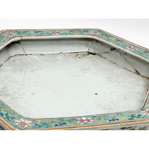 75 - A 19th century Chinese Famille Rose jardiniere base. 37x32x5cm