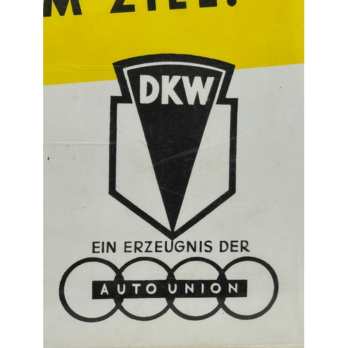 394 - A 1989 reprint of the 1937 Auto Union racing poster. DKW. W-K-Verlag, West Germany. 50x70cm