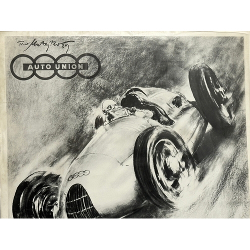 395 - A 1988 reprint of the 1939 Auto Union racing poster. W-K-Verlag, West Germany. 50x70cm