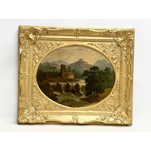 35 - A 19th century continental oil painting on canvas in original gilt frame. 48x38cm. Frame 69x58cm