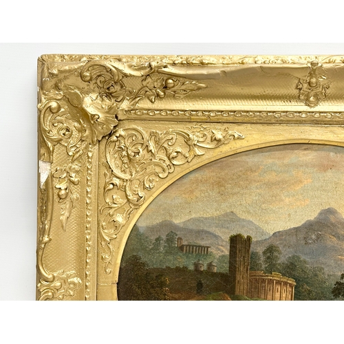 35 - A 19th century continental oil painting on canvas in original gilt frame. 48x38cm. Frame 69x58cm