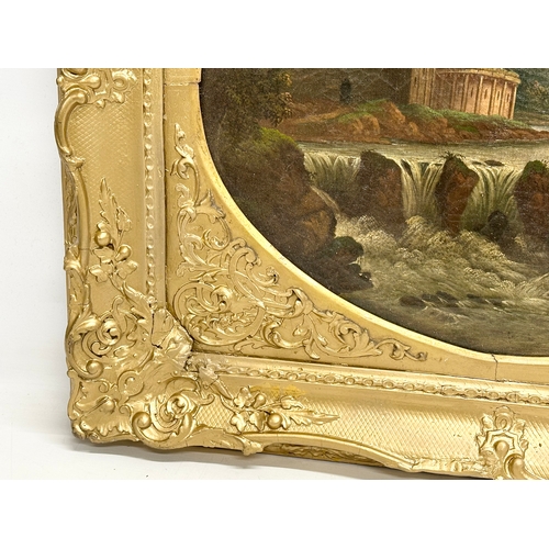 35 - A 19th century continental oil painting on canvas in original gilt frame. 48x38cm. Frame 69x58cm