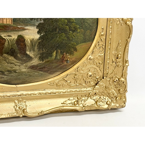 35 - A 19th century continental oil painting on canvas in original gilt frame. 48x38cm. Frame 69x58cm